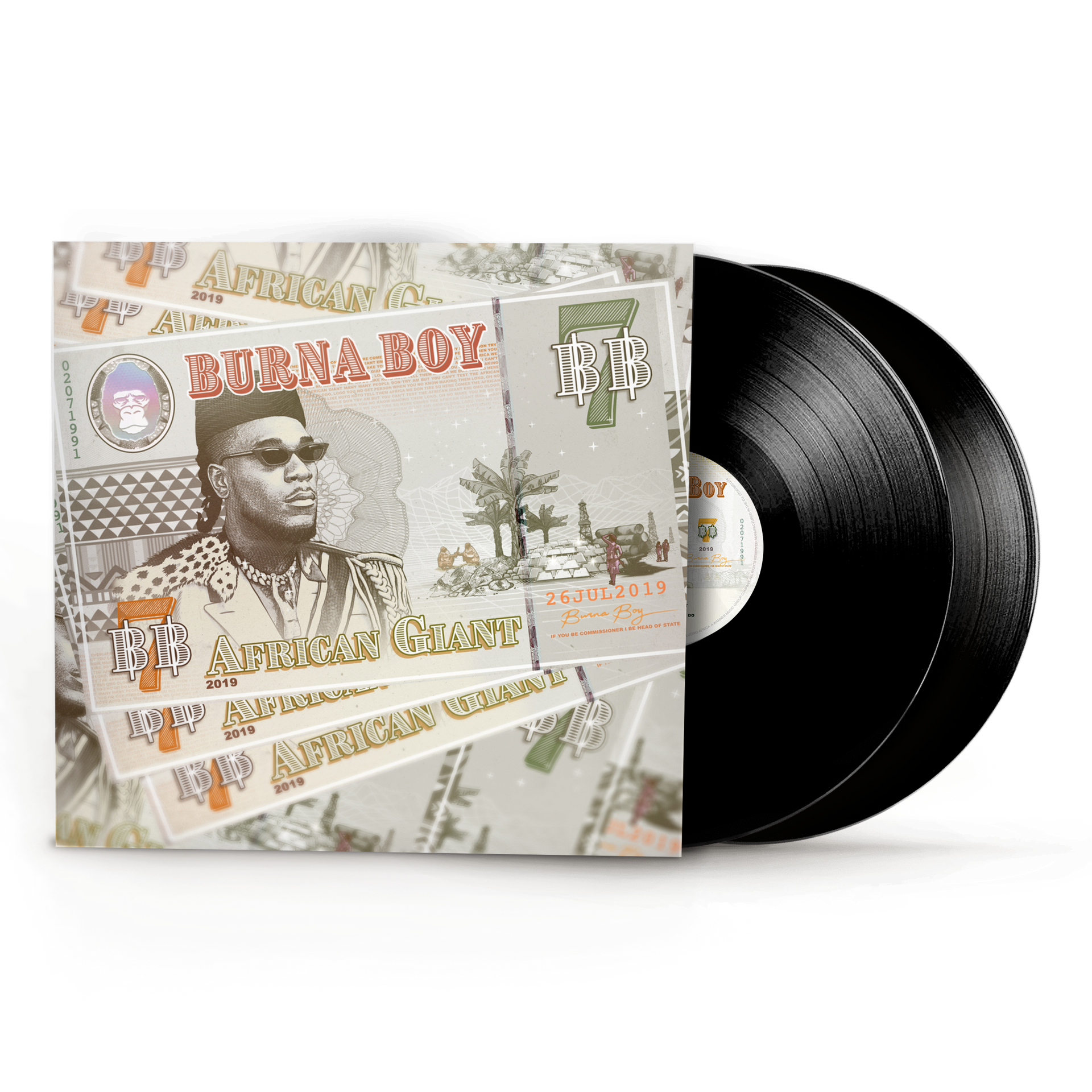 欧2LP Burna Boy African Giant 075678651274 Atlantic /00520 burna_boy_african_giant_2LP_Bl